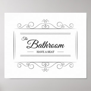 Affiche Salle De Bains Avec Siège Amusant Art
