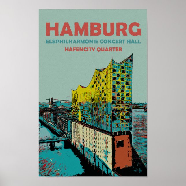 Affiche Salle de concert Elbphilharmonie Iconique Hambourg (Devant)