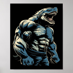 Affiche Salle de gym Bodybuilding Requin