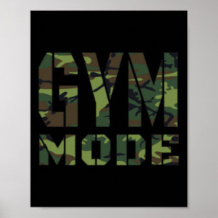 Affiche Salle de gym Fitness Bodybuilding Camouflage Poids