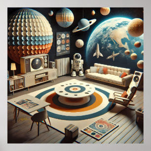 Affiche Salle de jeux futuriste atomique pour enfants de l