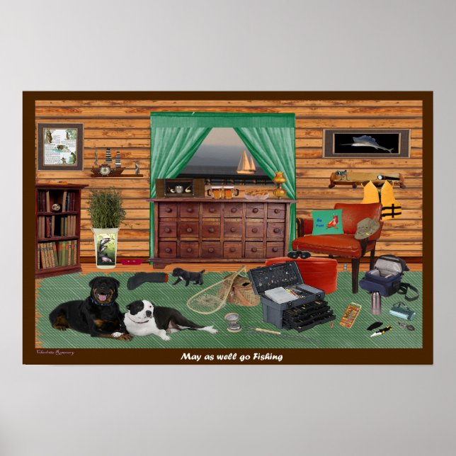 Affiche Salle De Pêche 22,5 X 15 (Devant)