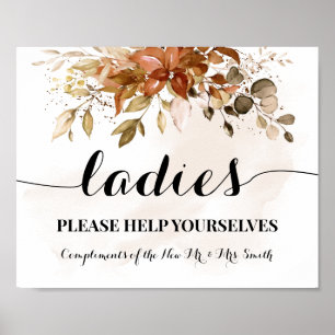 Affiche Salle de Poudre pour Dames Réception de Mariage Au