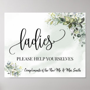 Affiche Salle de poudre pour dames réception de mariage eu