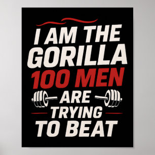 Affiche Salle de sport Alpha Gorilla Bodybuilding Drôle Gr
