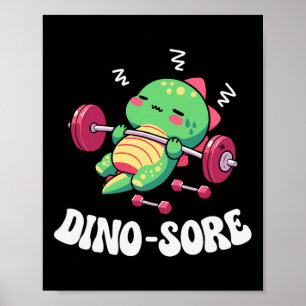 Affiche Salle de sport de dinosaure Fitness Musculation Ex
