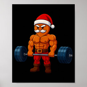 Affiche Salle de sport de levage de poids de pain d'épice 