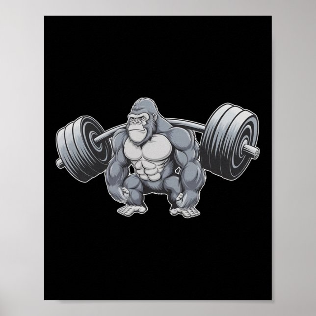 Affiche Salle de sport de musculation de fitness de gorill (Devant)