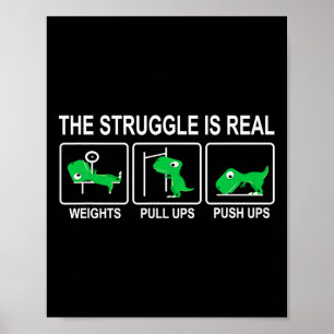 Affiche Salle de sport des dinosaures Workout de dinosaure