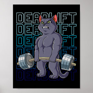 Affiche Salle de sport pour chats Développé couché Hommes