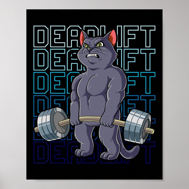Affiche Salle de sport pour chats Développé couché Hommes  (Devant)
