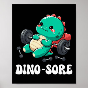Affiche Salle de sport pour dinosaures Fitness Musculation