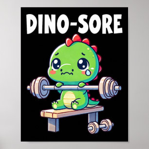 Affiche Salle de sport pour dinosaures Fitness Musculation