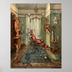 Affiche Salle d'opération des dentistes de l'époque victor