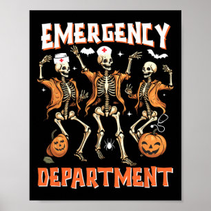 Affiche Salle Halloween infirmière Service des urgences Dr