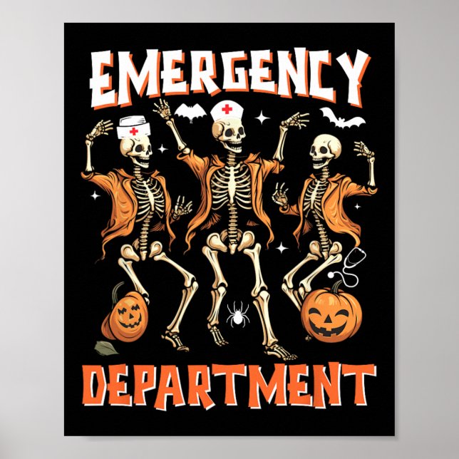 Affiche Salle Halloween infirmière Service des urgences Dr (Devant)