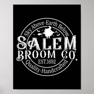 Affiche Salle Rétro Salem Broom Company Est 1692 Machusett