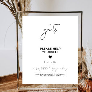 Affiche Salles de bain pour messieurs Compliments de maria