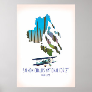 Affiche Salmon-Challis National Forest map