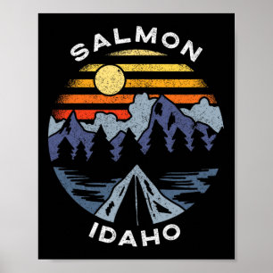 Affiche Salmon Idaho Montagnes Vacances Camping Souvenir