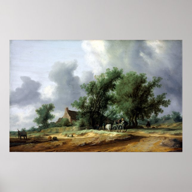 Affiche Salomon van Ruysdael Road dans les Dunes avec un c (Devant)