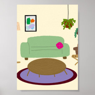 Affiche Salon Cosy Amoureux des Plantes Intérieur