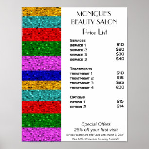 Affiche Salon de coiffure de beauté étincelante