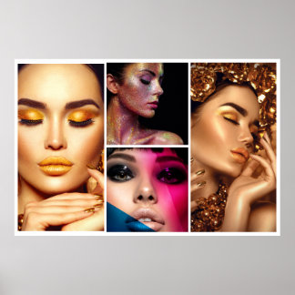 Affiche Salon de coiffure et de beauté de maquillage 6 pho