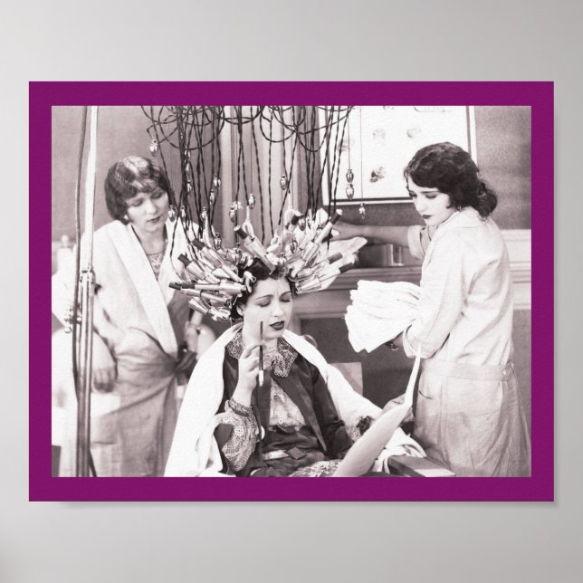 Affiche Salon de coiffure rétro (Devant)