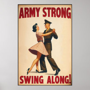 Affiche Salon de danse vintage pour le service militaire