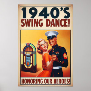 Affiche Salon de danse vintage pour le service militaire