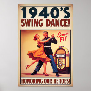 Affiche Salon de danse vintage pour le service militaire