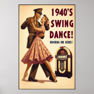 Affiche Salon de danse vintage pour le service militaire
