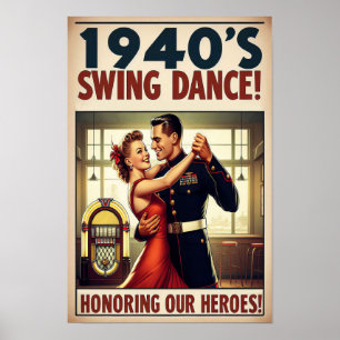 Affiche Salon de danse vintage pour le service militaire