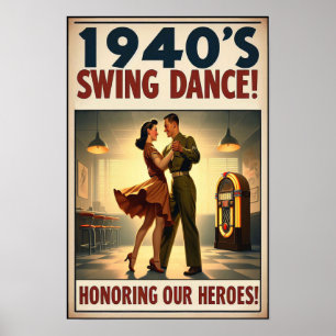 Affiche Salon de danse vintage pour le service militaire