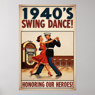 Affiche Salon de danse vintage pour le service militaire