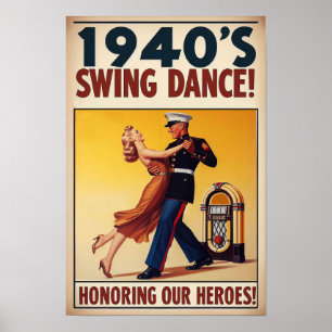 Affiche Salon de danse vintage pour le service militaire
