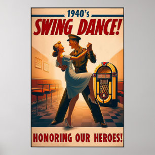 Affiche Salon de danse vintage pour le service militaire
