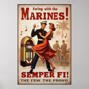 Affiche Salon de danse vintage pour le service militaire