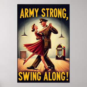 Affiche Salon de danse vintage pour le service militaire