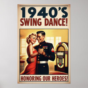 Affiche Salon de danse vintage pour le service militaire