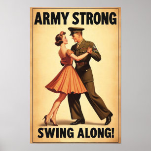 Affiche Salon de danse vintage pour le service militaire