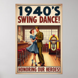 Affiche Salon de danse vintage pour le service militaire