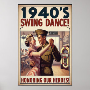 Affiche Salon de danse vintage pour le service militaire