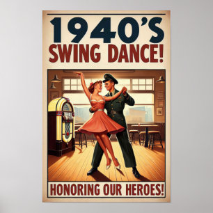 Affiche Salon de danse vintage pour le service militaire