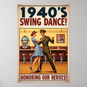 Affiche Salon de danse vintage pour le service militaire
