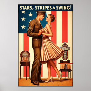 Affiche Salon de danse vintage pour le service militaire