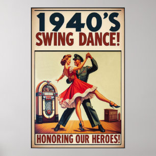 Affiche Salon de danse vintage pour le service militaire