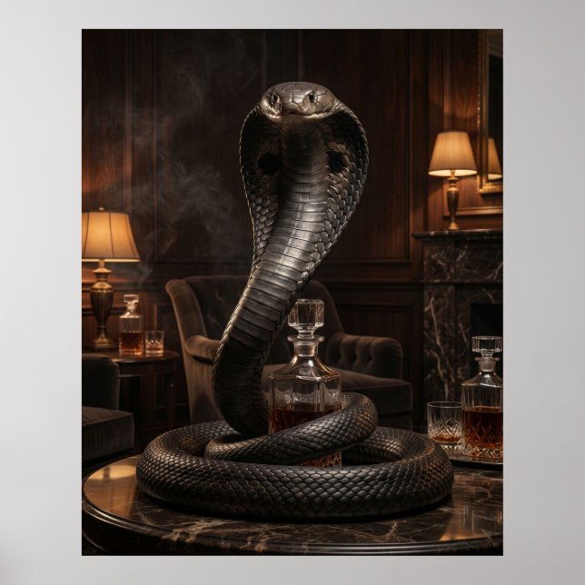Affiche Salon de Fumeur Noir Cobra (Devant)