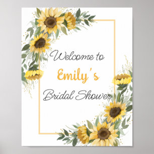 Affiche Salon de mariage bienvenue tournesol verdure 